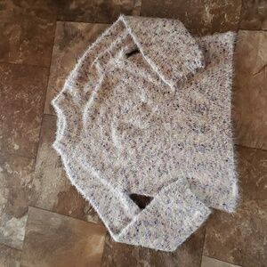 Catherine maladrino S fuzzy eyelash sweater multicolor mock turtleneck